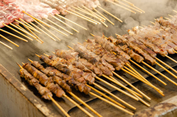 istock Cooking traditional oriental shish kebab 1176870148