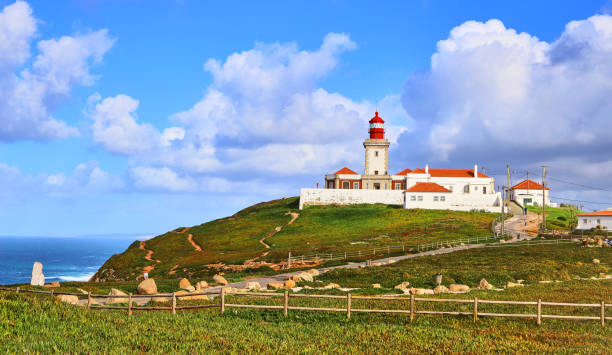 istock Cabo da Roca, Portugal. Lighthouse and cliffs over Atlantic Ocean, the most westerly point of the European mainland. 1176872466