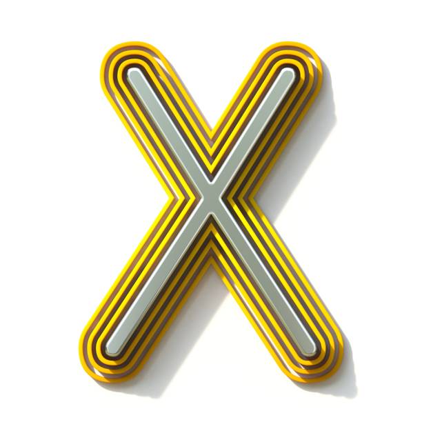 istock Yellow outlined font letter X 3D 1176877086