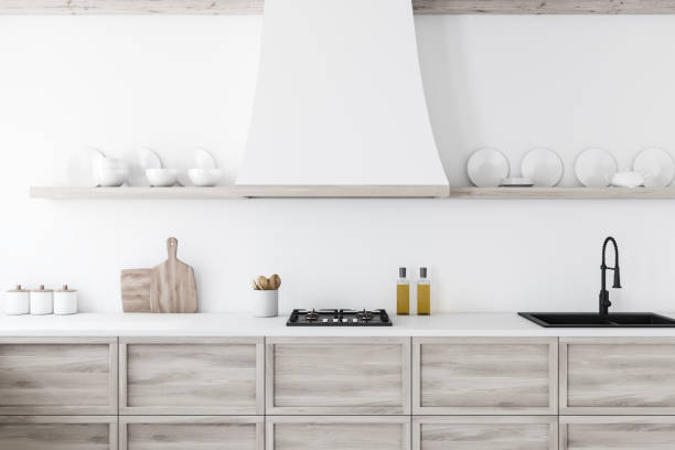 istock White kitchen with wooden countertops 1176896207