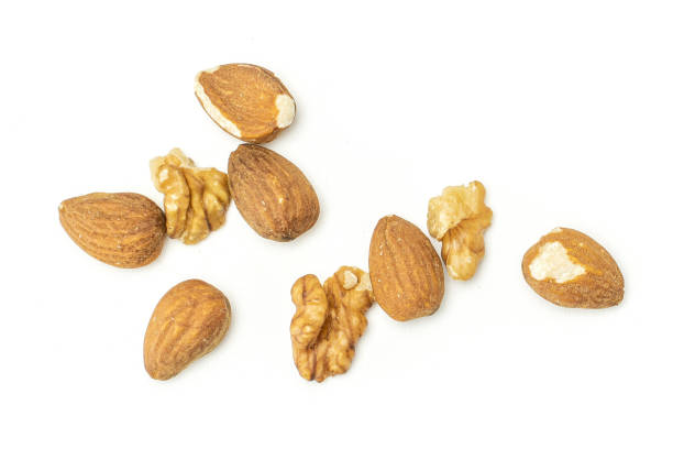 istock Brown almond nut isolated on white 1176896347