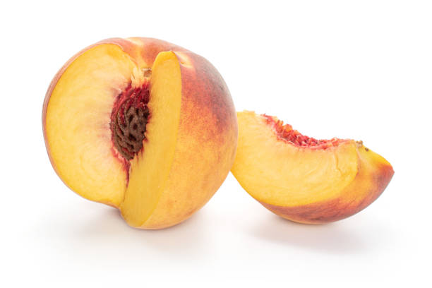 istock Fresh fuzzy peach isolated on white 1176899467