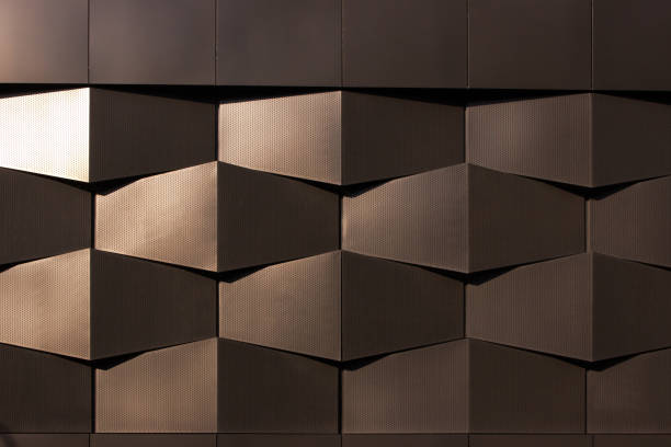 istock Wall of black metal structures in sun. Urban background 1176901651