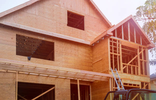 istock House timber frame for a progressing house a new development timber 1176901652
