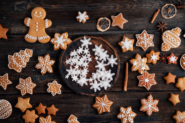 istock Christmas traditional gingerbread on wooden table 1176901823