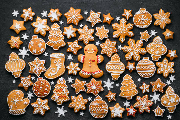 istock Christmas background with gingerbread cookies 1176901854