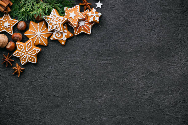 istock Christmas background with gingerbread cookies 1176901877
