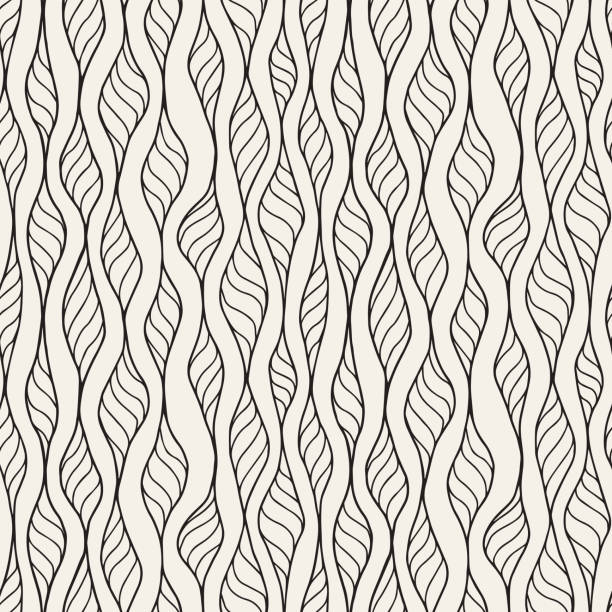 Hand Drawn Seamless Pattern Vector Seamless. Colors easily changed. organic swirl pattern stock illustrations