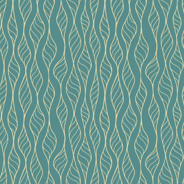 손으로 그린 원활한 패턴 벡터 - seaweed stock illustrations