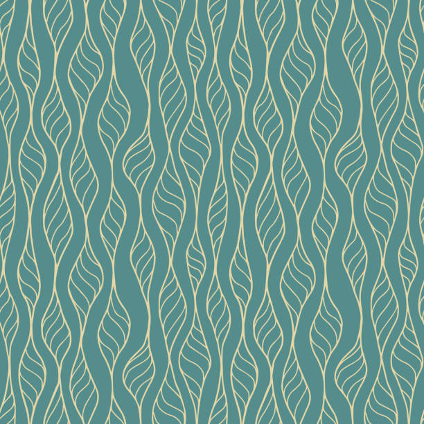 ручная нарисованная бесшовная модель вектора - swirl blue textile backgrounds stock illustrations