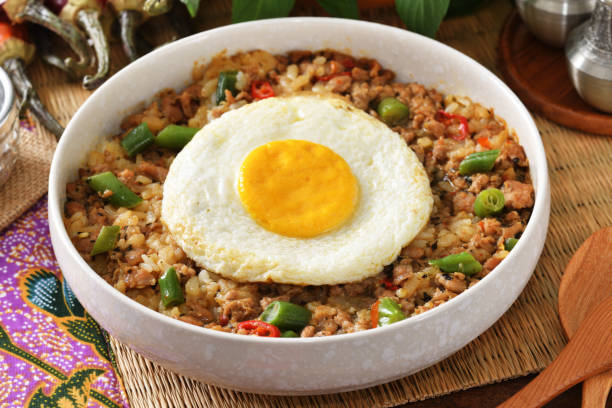 istock Stir fried minced pork  with holy basil on rice 1176905907