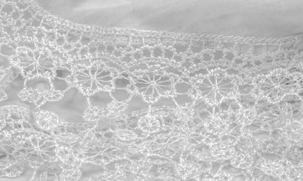 istock Texture, background, pattern, postcard, silk fabric, female white scarf with lace wrappers. Use these fancy images to create your print and digital materials. 1176907177
