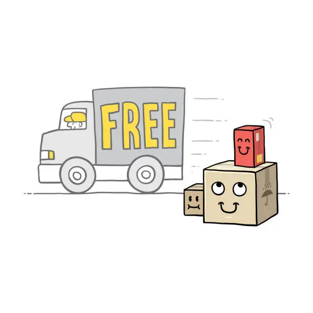 Vector illustration of free shipping