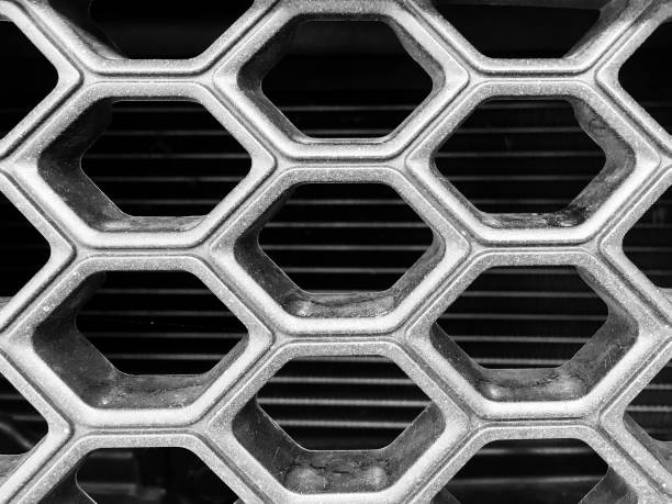 자동차 그릴 텍스처 배경의 패턴을 닫습니다 - speaker grille audio 뉴스 사진 이미지