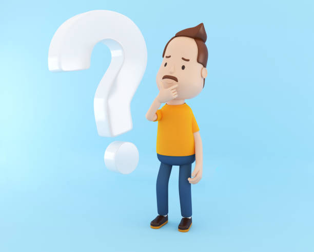 istock 3D Cartoon character, confused and thoughtful 1176929415