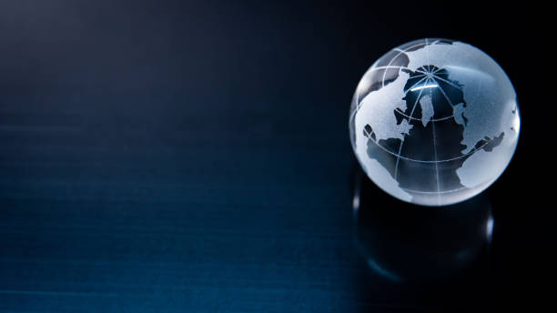 istock World globe crystal glass. Global business 1176930608