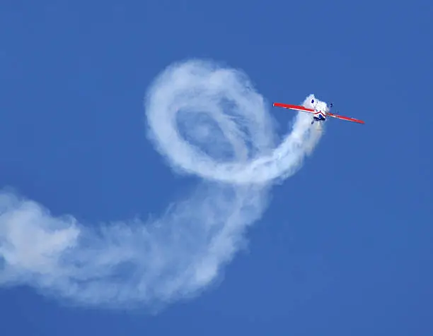 Aerobatic stunt in Extra 300 stunt plane.