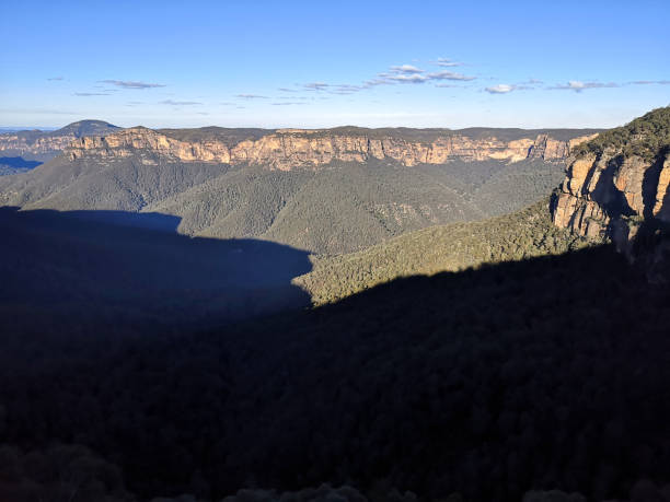 ゴベットの飛躍展望、ブルーマウンテンズ、ニューサウスウェールズ、オーストラリア - canyon blue mountain majestic ストックフォトと画像