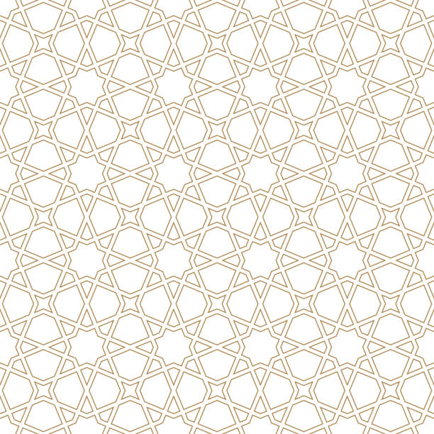 bezszwowa arabska geometryczna ozdoba w kolorze brązowym. w stylu arabskim. - seamless brown floral pattern arabic style stock illustrations