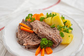 Prime boiled beef with root vegetables