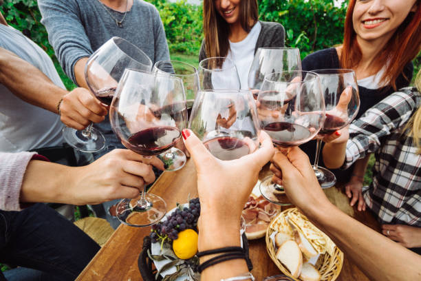 istock friends doing a wine tasting all together 1176937361