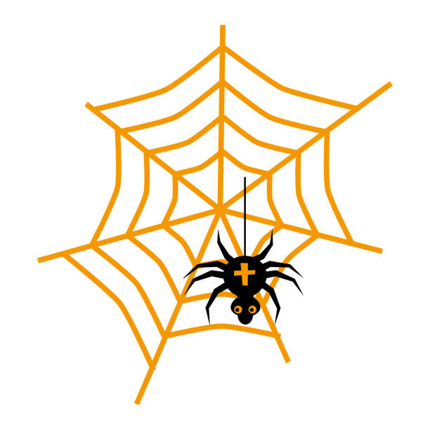 istock Halloween spider and web flat single icon. Halloween symbol of fear and danger. Black spooky decorative element. Vector illustration isolated on white background 1176940288