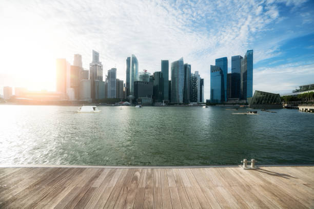 istock Singapore skyline in sunset 1176943597