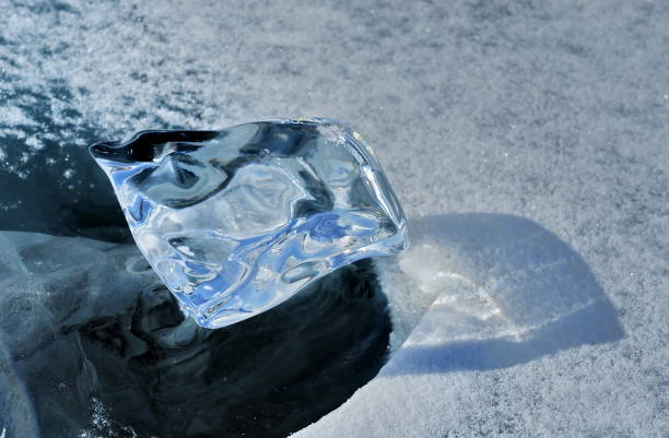 istock Crystal diaphanous ice on Lake Baikal. 1176946215