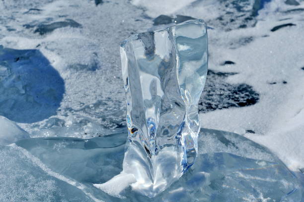 istock Crystal diaphanous ice on Lake Baikal. 1176946228