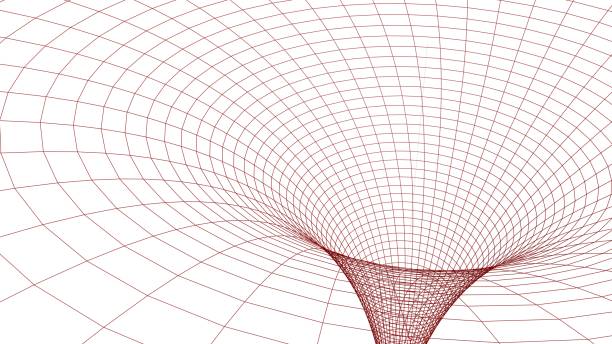 istock Black hole in wireframed red grid - 3D rendering illustration 1176950870