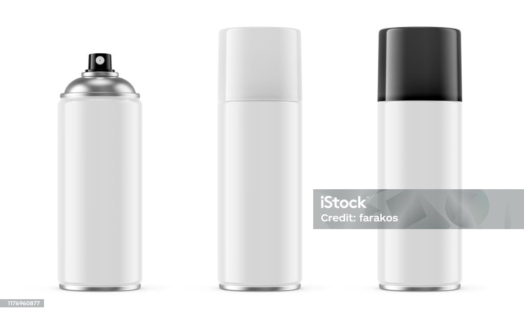 White Spray Paint Metal Cans Isolated On White Stock Photo - Download Image  Now - Aerosol Can, Can, Spray - iStock