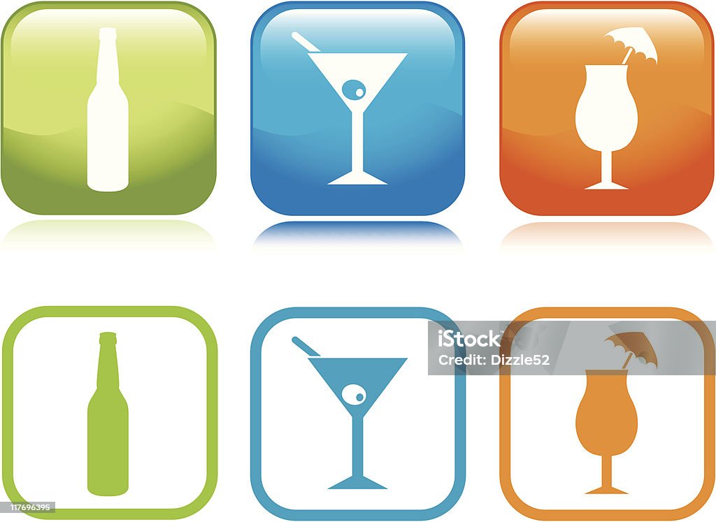 Icônes de boissons alcoolisées - clipart vectoriel de Alcool libre de droits