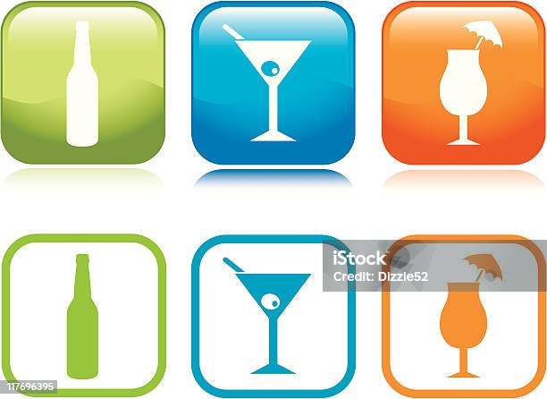 Icone Di Bevande Alcoliche - Immagini vettoriali stock e altre immagini di Alchol - Alchol, Arancione, Birra
