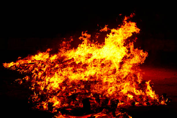 istock Summer solstice celebration in Spain. Fire flames. Horizontal 1176966017