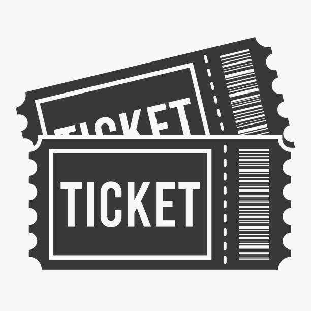 Ticket icon on white background. Vector illustration. Ticket icon on white background. Vector illustration. ticket stub stock illustrations