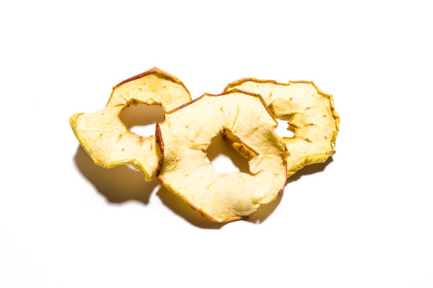 dried apple rings isolated on white background cut out
