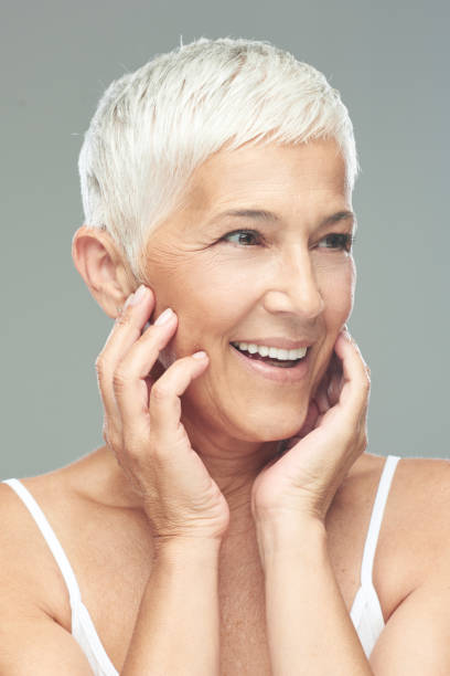istock Senior woman posing in studio. 1176969680