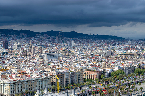 Aerial view of Barcelona, Spain
