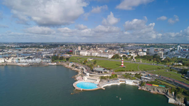 istock Scenic view of boat harbour from aerial perspective 1176972485
