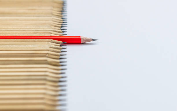 Different pencil standout show leadership concept.