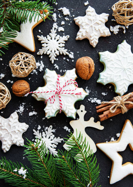 istock Golden Christmas gingerbread cookies 1176975446