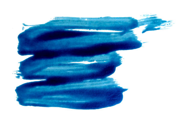 istock Abstract watercolor stripes on white background. Isolated. Hand-drawn background. Aquarelle brush stains on paper. Blue glitters color. 1176986236