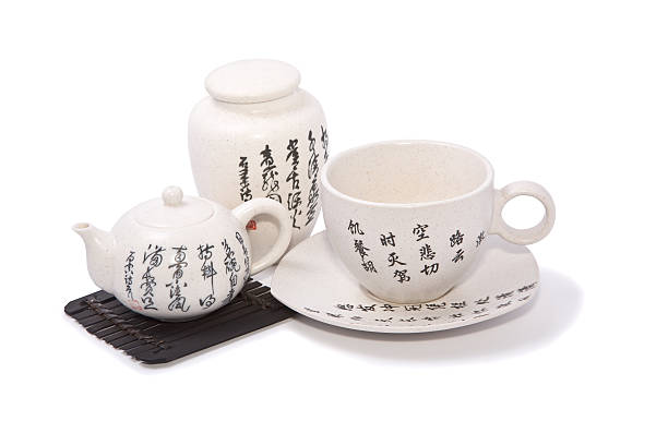 istock Tea-things in asian style with hieroglyphics. Path incl. 117698679