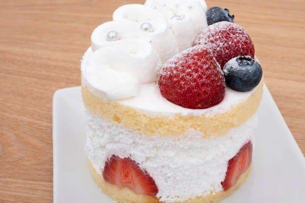 istock Delicious strawberry and blueberry cake 1176987187