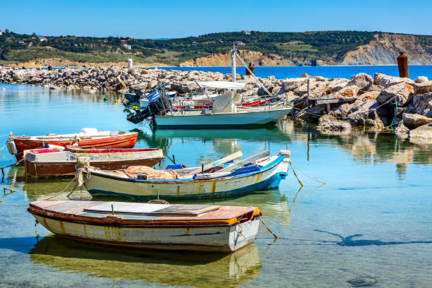 istock Fishing boats in Messinia, Greece 1176989110