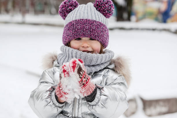 istock Little girl having fun at winter. 1176989159