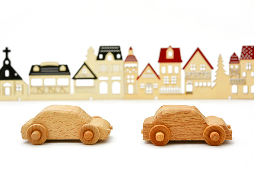 wooden cars and towns
