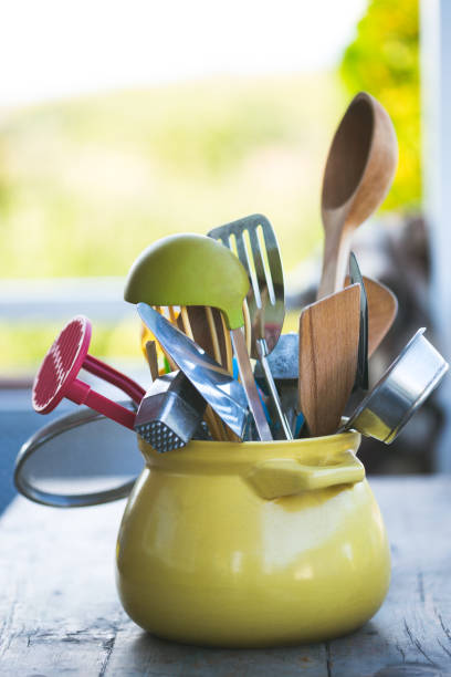 istock the Kitchen Tools in the garden on a wooden table