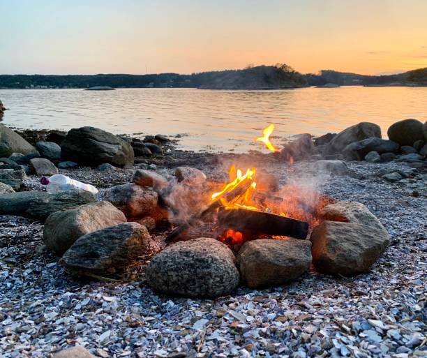 istock Fireplace by the sea Swedish west coast 1176994584