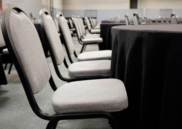 istock Rows of empty rooms in a big conference room 1176994731